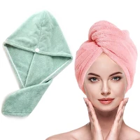 quick dry hair towel cap hat girls hair drying hat bath hat microfiber solid towel cap super absorption turban hair dry cap