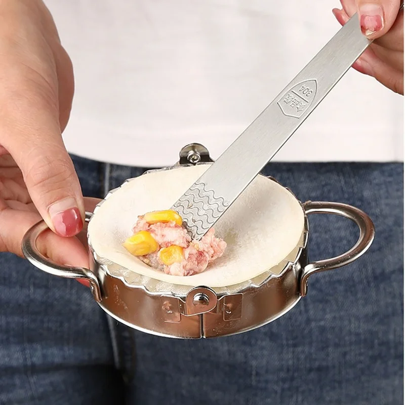 

1Pc Stainless Steel Dumpling Maker Set Dumpling Mould Dough Cutter Lazy DIY Jiaozi Maker Device Kitchen Pastry Presser Gadgets