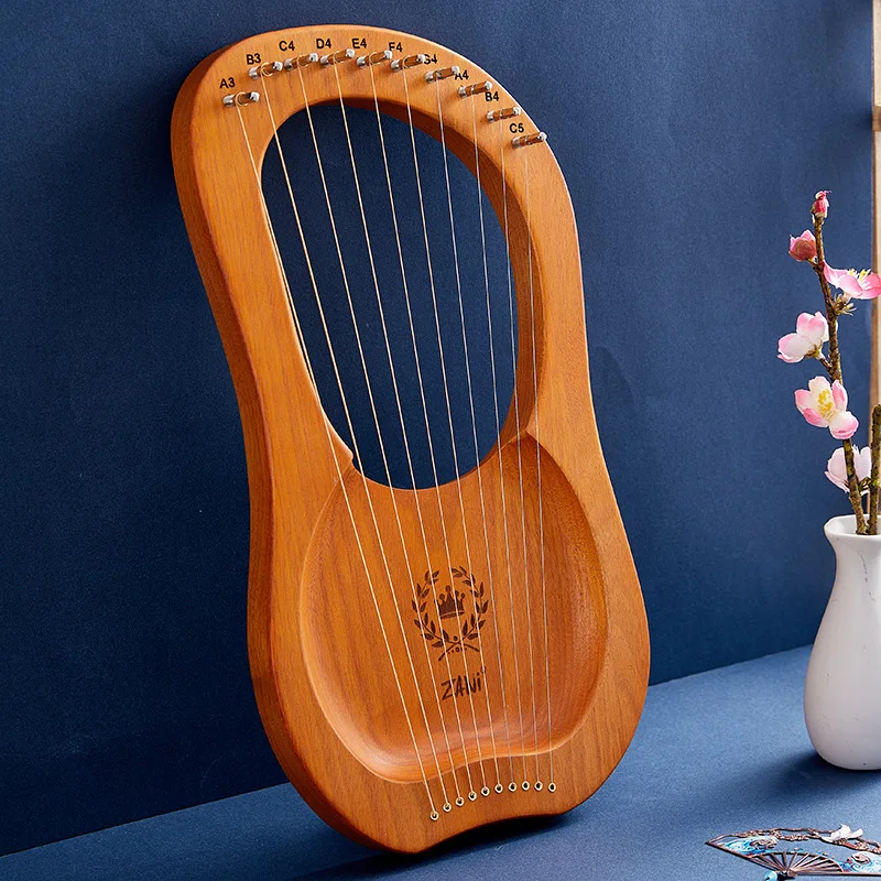 10 Strings Custom Classical Mandolin Lira Harp Traditional Folk Chinese Special Harp Professional Wooden Lira Musical Instrument