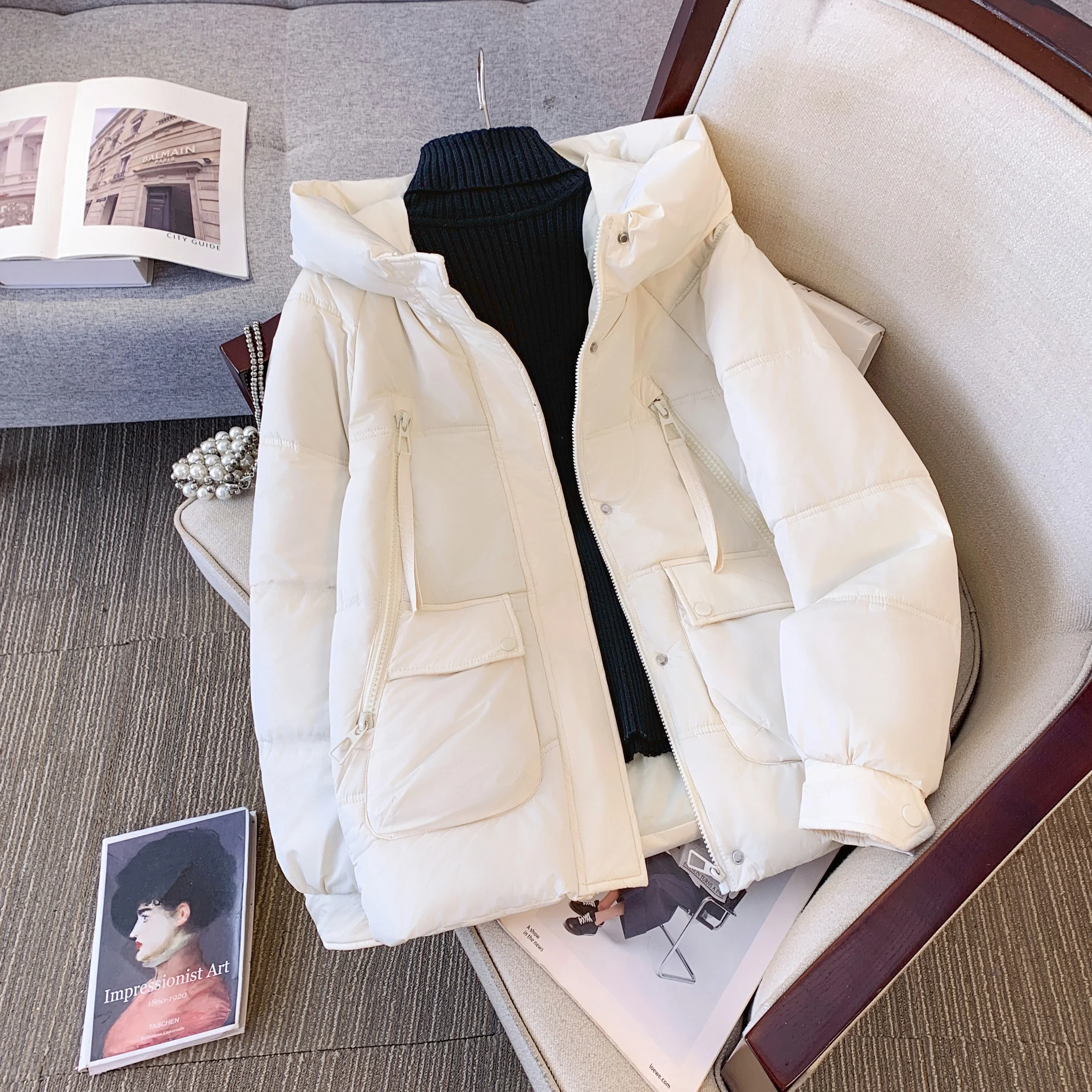 Пуховик с хлопковой подкладкой женская зимняя одежда 2024 новинка популярная в