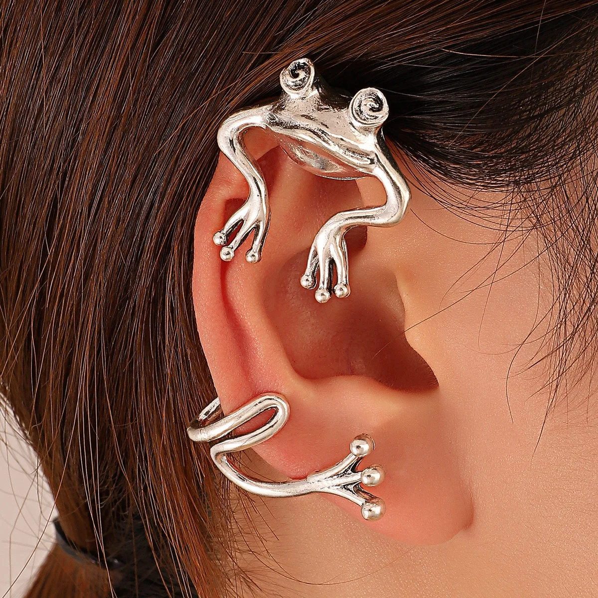 

1PC Gothic Punk Hip-hop Rock Frog Animal Earring Ear Cuff Bone Clip For Women Men No Pierced Ears Earrings Jewelry Gifts