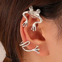 1pc gothic punk hip hop rock frog animal earring ear cuff bone clip for women men no pierced ears earrings jewelry gifts