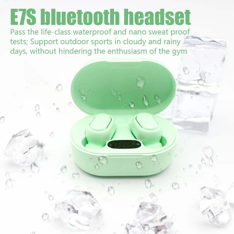 

E7S TWS Headset Bluetooth 5.0 LED Display Noise Reduction Waterproof Touch Sport Long Range Bluetooth Headset With Microphone