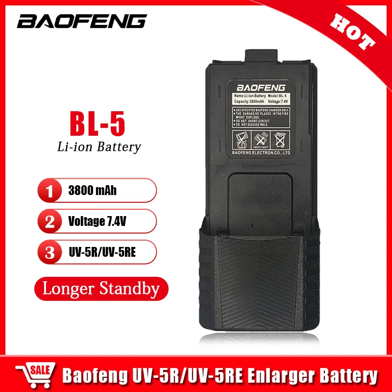 

BL-5 Battery High Capacity 3800 mAh Baofeng UV-5R Li-ion Battery For UV 5R UV5R Walkie Talkie Original Two Way Radio Accessories