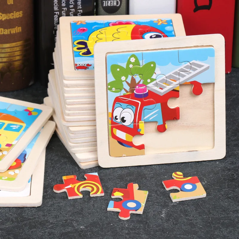 

Cartoon 9Pcs Wooden Children 3D Jigsaw Puzzle Baby Early Cognitive Learning Education Toys for Child Intelligence Game Wood Toy