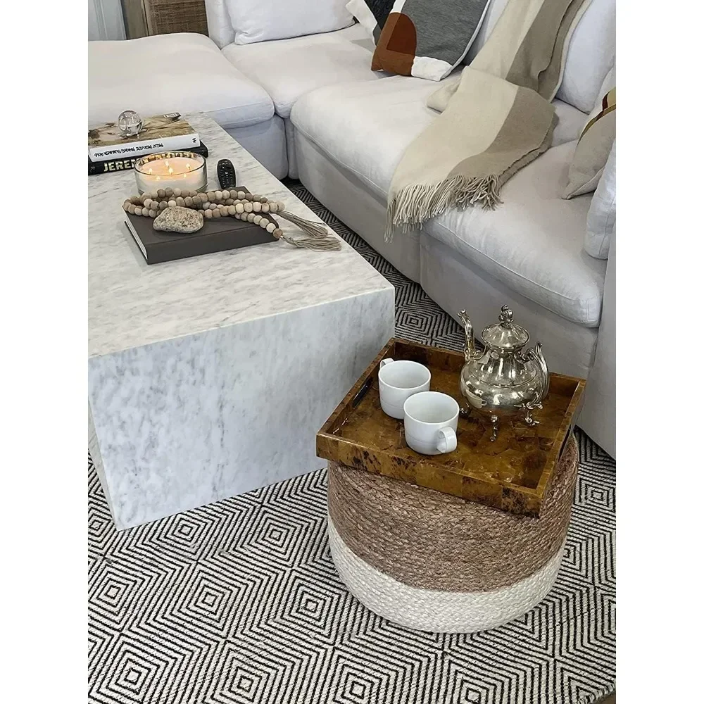 Пуф Плетеный ручной вязки для ног 20 х20 х10 дюймов