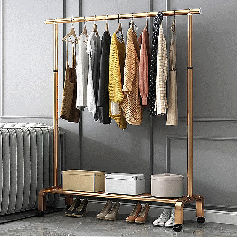 

Simple Coat Rack Can Be Moved Reinforced Metal Frame Clothes Organizer Sturdy Bedroom Wardrobe Closet Clothing Drying Hanger