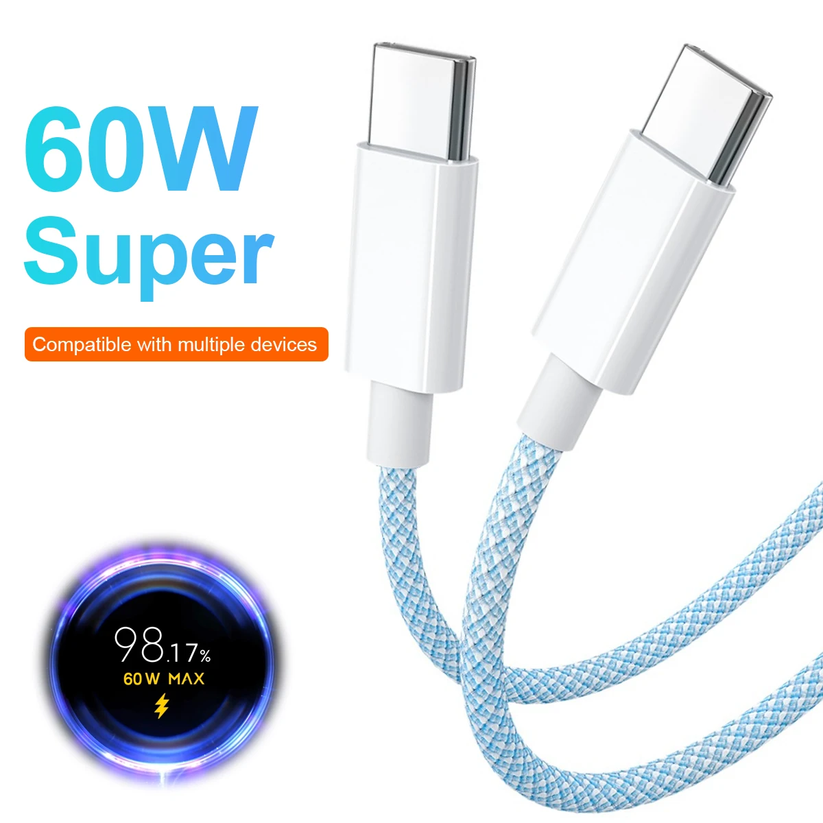 

3A USB Type C To USB C Cable PD 60W Quick Charge Wire for Samsung S20 A52 S21 Xiaomi Type C Smartphone Charger Cable Data Cord