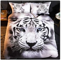 white tiger bedding set 3d animal print comforter cover wildlife duvet cover set luxury bedspread cover with 2 pillow shams