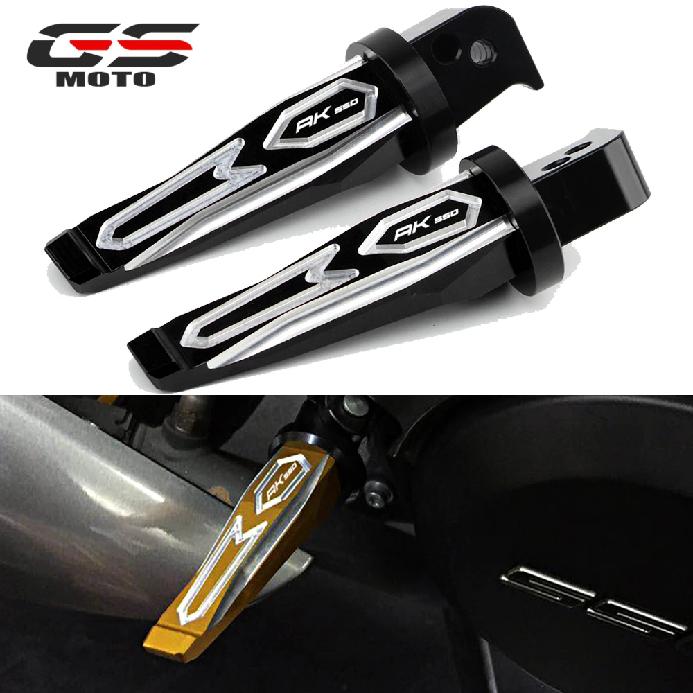 

With LOGO "AK550"Motorcycle CNC Rear Passenger Footrests Foot Rests Pegs Rear Pedals Peg For KYMCO AK550 AK 550 2017-2020 2021