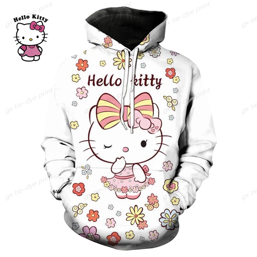 

HELLO KITTY Hoodie Harajuku Funny Hoodies Women Ullzang Cute Korean Style Autumn Winter Kawaii Sweatshirt 90s Hoody Female Girls