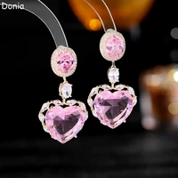 donia jewelry european and american fashion color love copper micro inlaid aaa zircon earrings animal luxury earrings