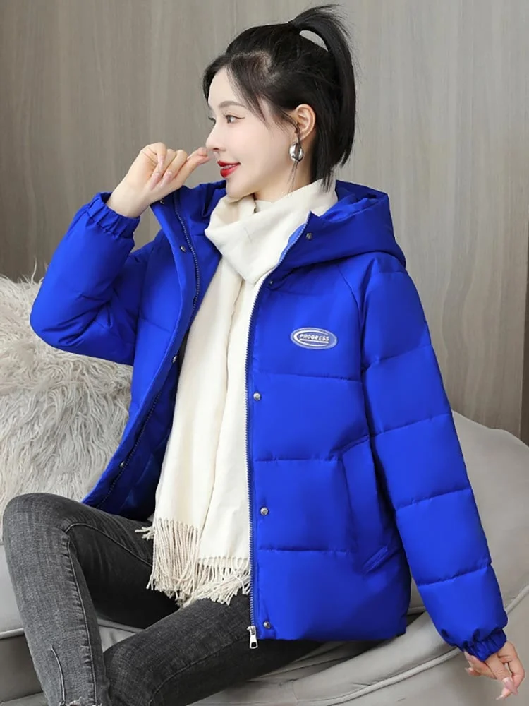 2022 Women Short Jacket Winter Thick Hooded Cotton Padded Coats Female Korean Puffer Parkas Women Clothes Outwear