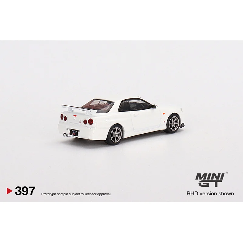 MINI GT 1:64 Skyline GTR R34 V-Spec II Bayside Blue Коллекционная модель автомобиля из сплава