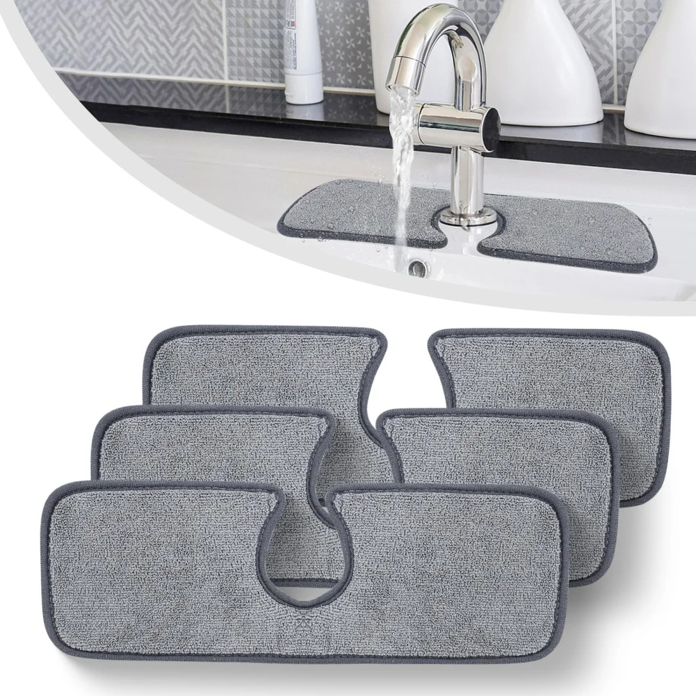 

Home Faucet Absorbent Mat Sink Splash Guard Microfiber Faucet Splash Catcher Countertop Protector Kitchen Bathroom Utility Props
