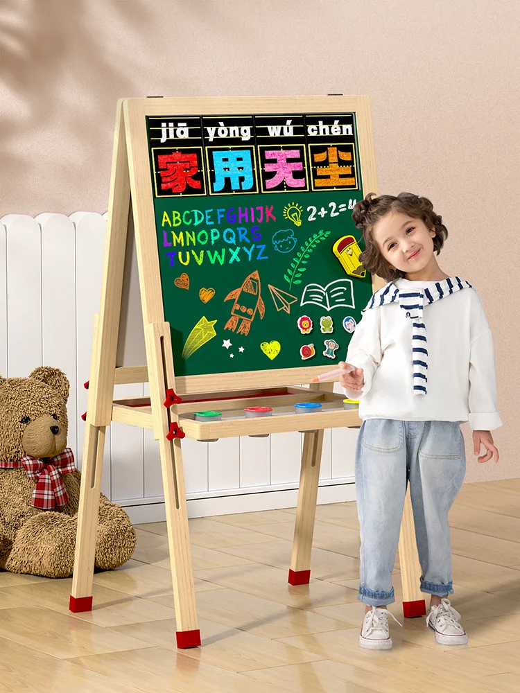 

Детская маленькая доска домашняя кронштейн без пыли стираемая Двусторонняя детская граффити картина мольберт для письма