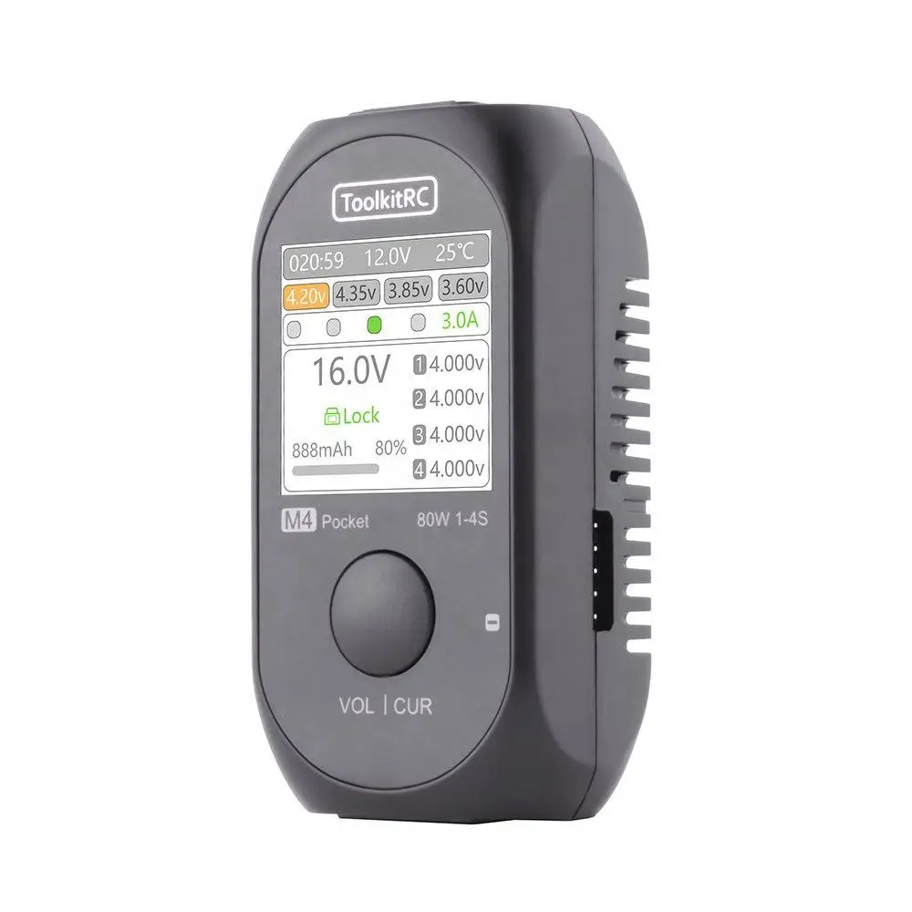 ToolkitRC M4 Pocket DC 80W 5A Мини-умное компактное зарядное устройство Встроенный выход USB-C