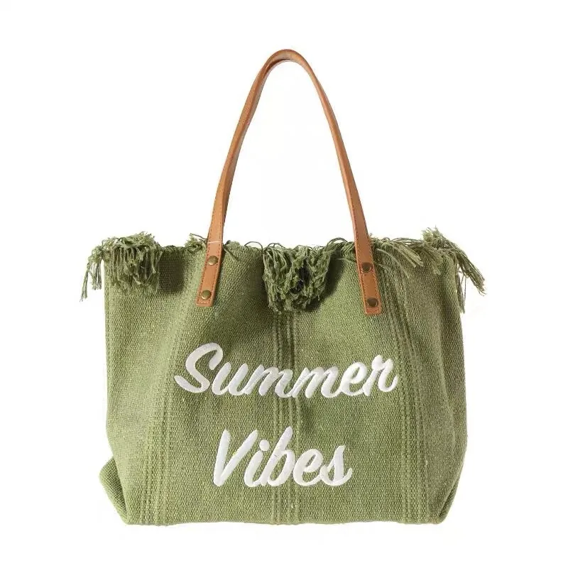 

Модная простая Холщовая Сумка с кисточками, модель 2023 года, модная роскошная сумка, вместительная сумка через плечо, женская сумка-тоут для покупок