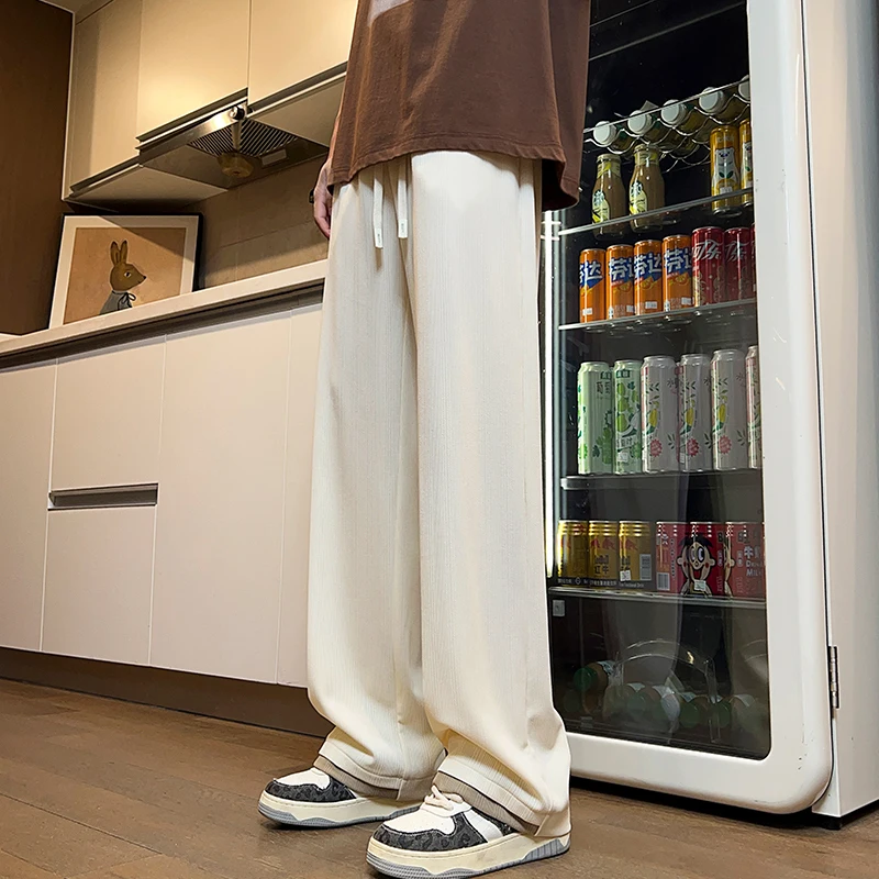 Брюки мужские с широкими штанинами повседневные модные штаны оверсайз прямые