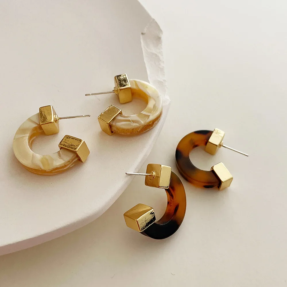 Французские винтажные нерегулярные металлические серьги из уксуса и смолы S925