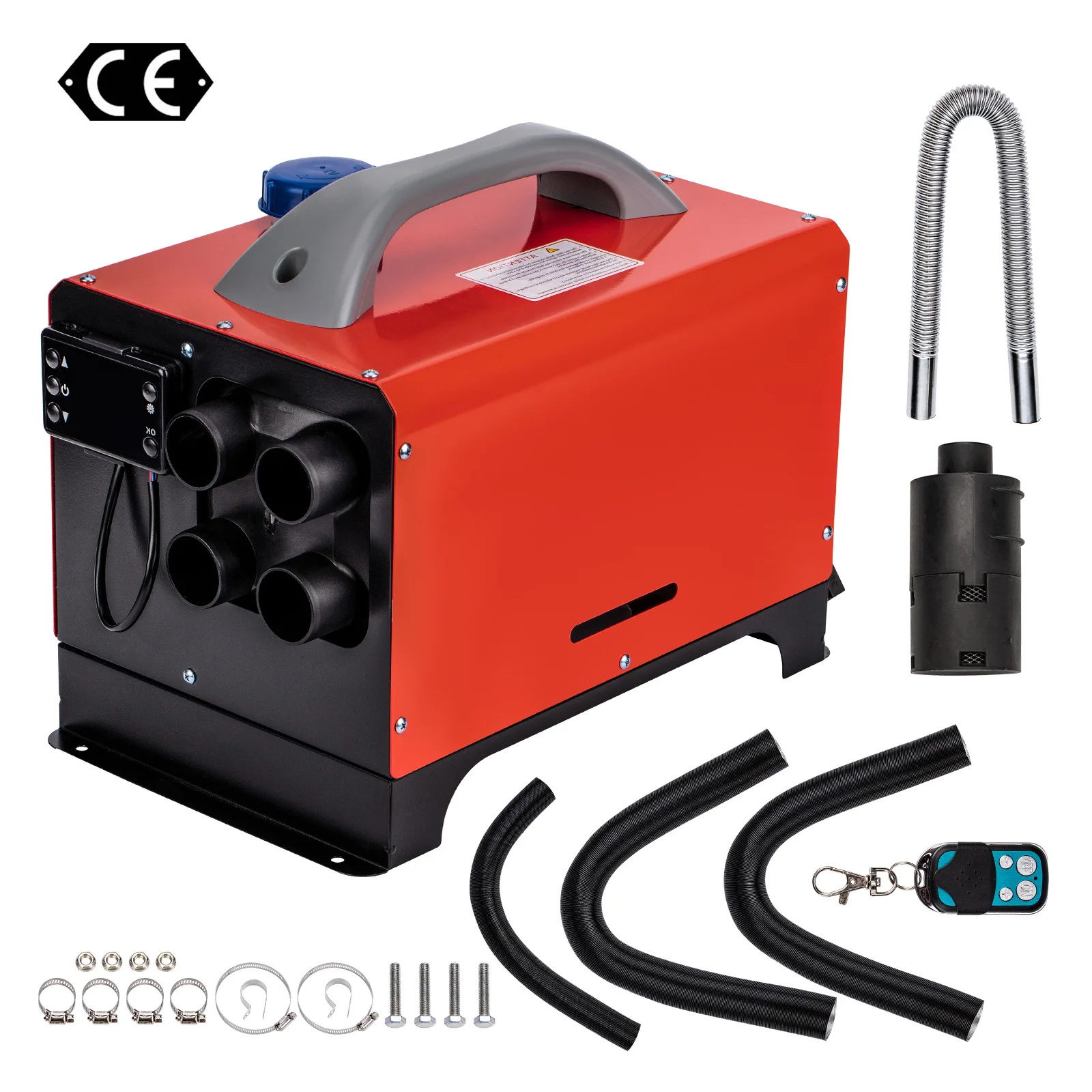 

Air Parking Heater Four Holes + LCD Thermostat for Motorhomes Trailers Cars Air Diesel Heater 5KW 12V Remote Control