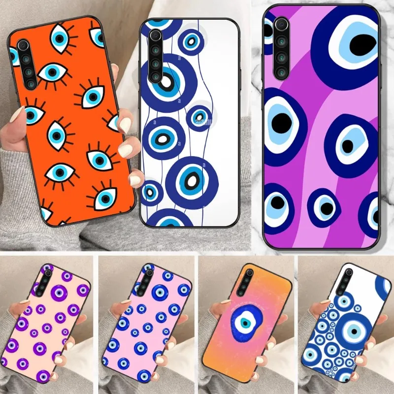 Lucky Eye Blue Evil Eye Print Hard Phone Case For Xiaomi Mi 12 12S 12T 11T 10T 9T Lite Pro Ultra Black Phone Cover