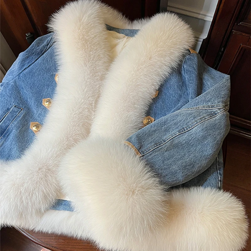 New Fox Fur Fur Women's Short Goose down Liner Young Fashionable Jacket enlarge