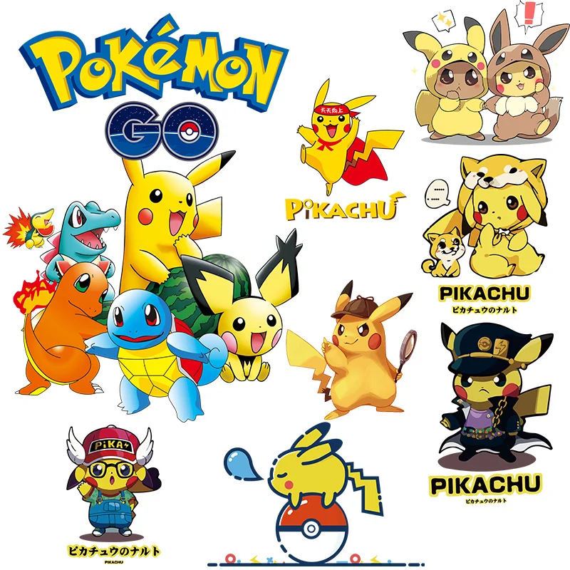 Нашивки для одежды с покемоном Пикачу теплопередающие наклейки футболок