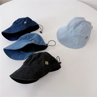 2022 new baby bucket hat denim korean kids hats summer sun hats vintage children fisherman caps for girls boys baby accessories