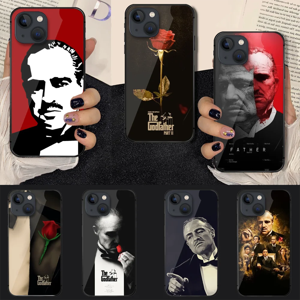 

Scarface Godfather Tempered Glass Phone Case Cover For Iphone 7 8 11 12 13 14 Pro Max Plus Mini 6s X XS XR SE Black