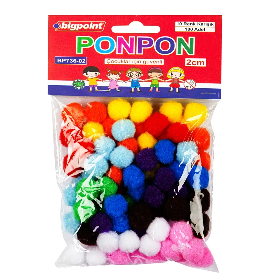 Bigpoint Pompon 2 см 10 цветов/100 'lü Саше|Игрушечные инструменты| |