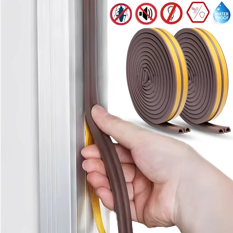 

12M EPDM Rubber Self-adhesive Door and Window Sealing Strip Glass Window Anti-collision Rubber Strip Foam Sound Insulation Strip