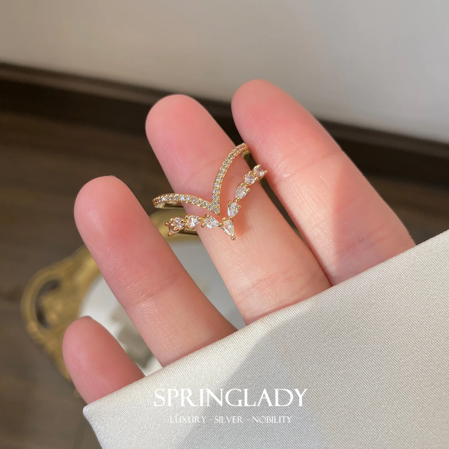 

SpringLady 2023 South Korea's New Simple 925 Sterling Silver Geometry Double layer Ring Fashionable Versatile Women's Jewelry