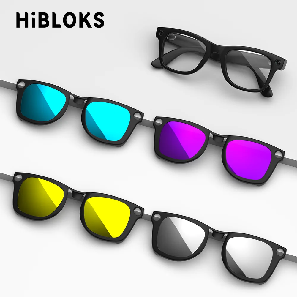 Фото Поляризованные накладки HIBLOKS для умных очков Ray-Ban Meta Wayfarer GEN2 RW4012/4006/4008, цветные солнцезащитные линзы. №1