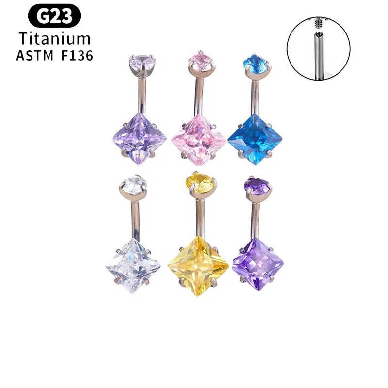 1 шт., Женское кольцо на пупок из титана