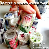 26 types washi tape flowers okmt girl scenery rose planner japanese decor adhesive diy masking paper stickers diary scrapbooking