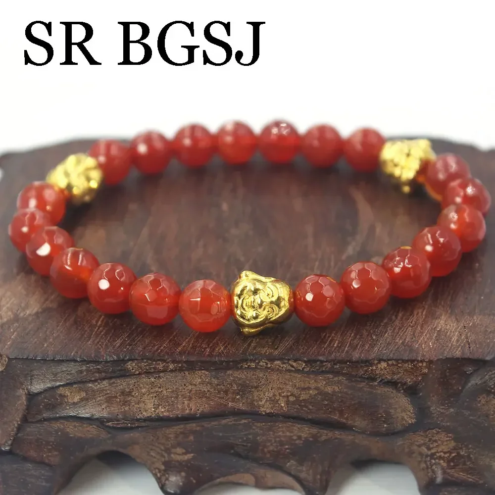 8 мм 7-8 дюймов круглый сердолик красный натуральный агат оникс камень Будда йога