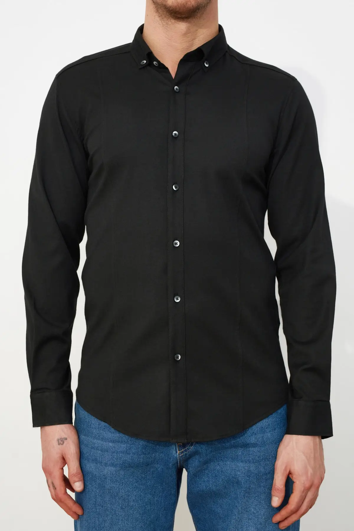 

Trendyol Male Slim Fit Button Collar Shirt TMNSS21GO0935