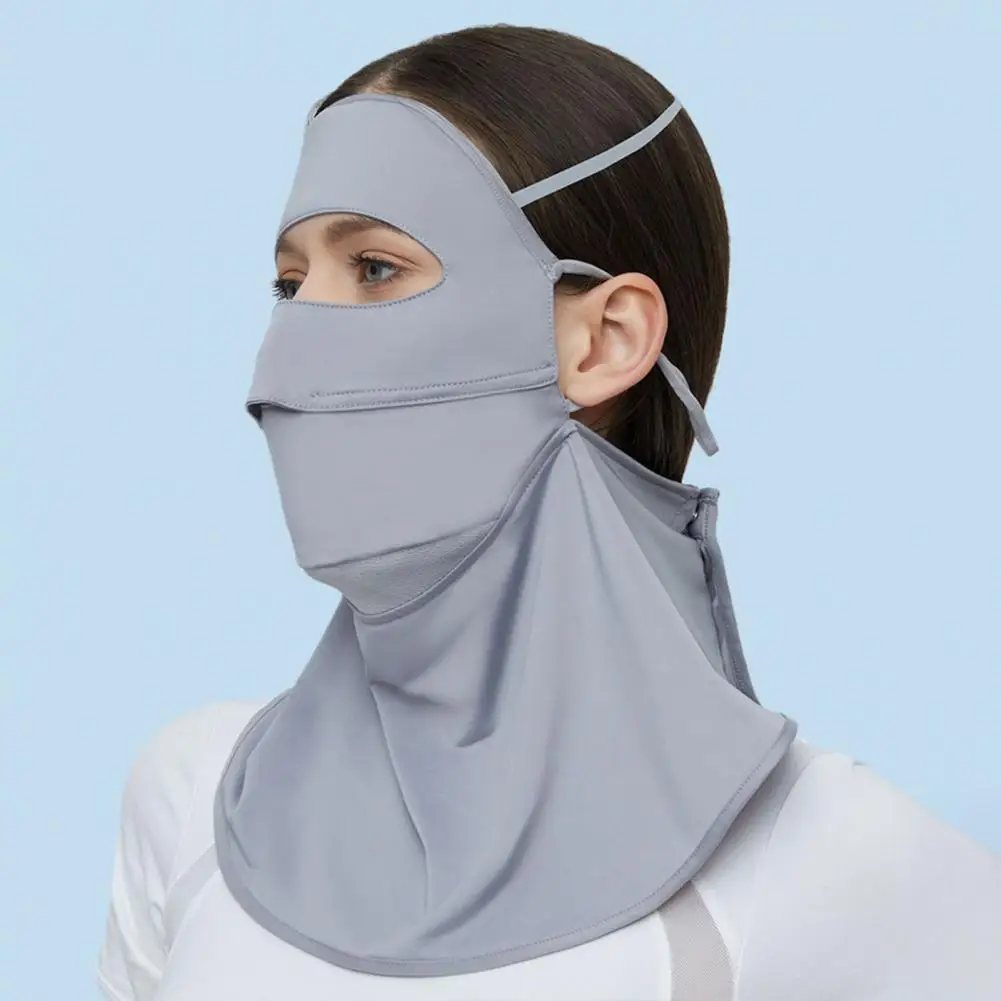 

Lace Up Practical Sunscreen Super Breathable Riding Neck Scarf Fasten Tape Outdoor Shawl Friendly to Skin for Camping