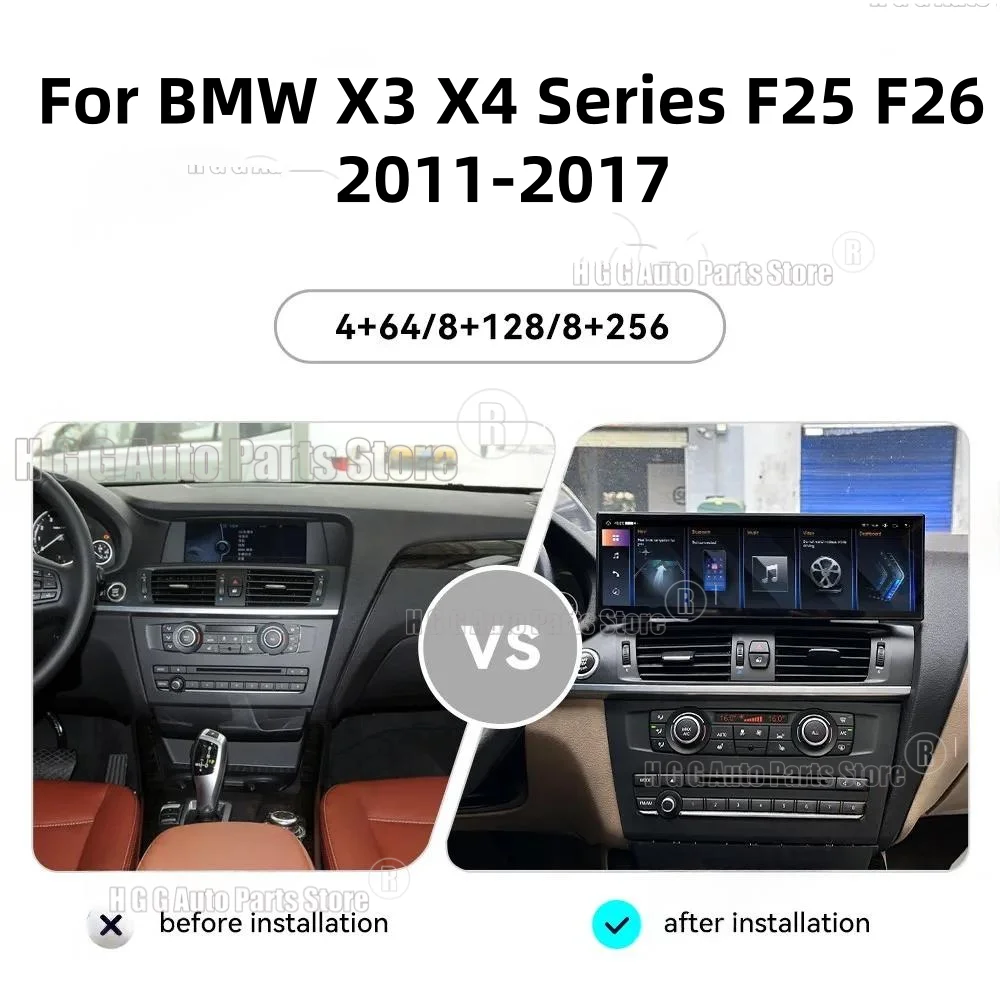 Фото 14,9-дюймовый экран с CarPlay для BMW X3 X4 серии F25 F26 2011-2017, мультимедийный проигрыватель, GPS-навигация, автомобильная магнитола, медиа-центр №2