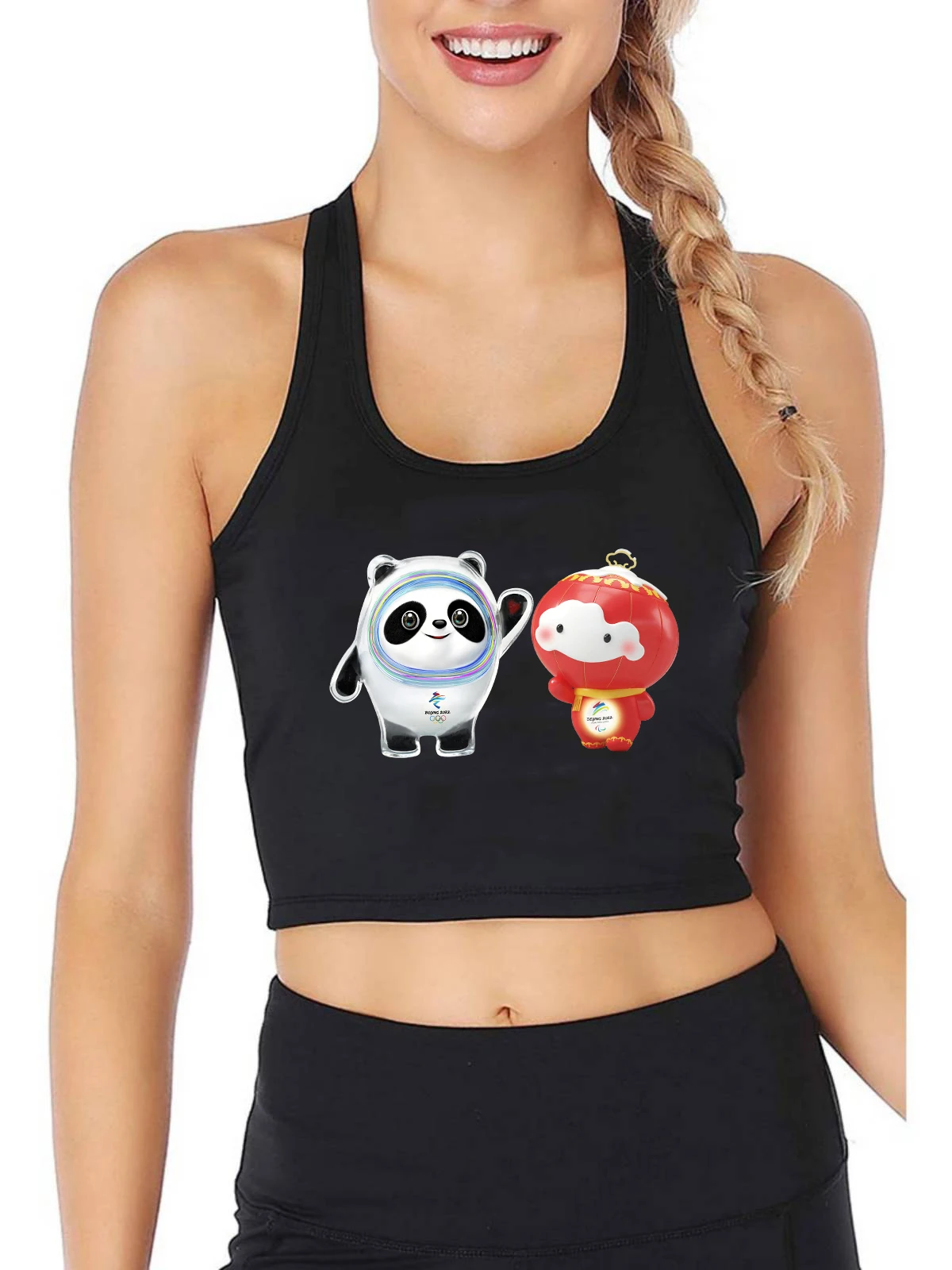 Футболка женская с принтом в виде милой панды воздухопроницаемая приталенная