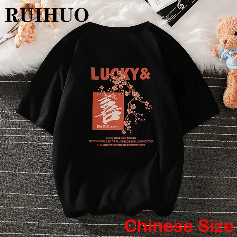 

Мужские футболки с цветочным принтом RUIHUO, баскетбольные футболки для мужчин, одежда Харадзюку, винтажные топы, китайский Размер 3XL, лето 2022, ...