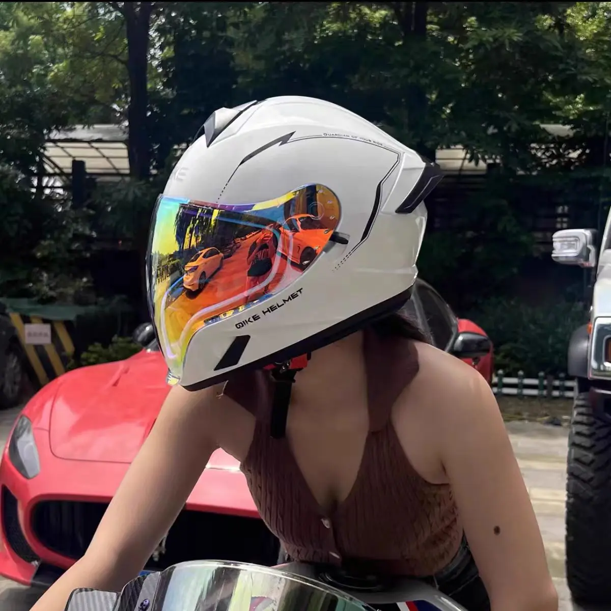 Мотоциклетный шлем на все лицо двойная линза цветной длинный козырек для езды по