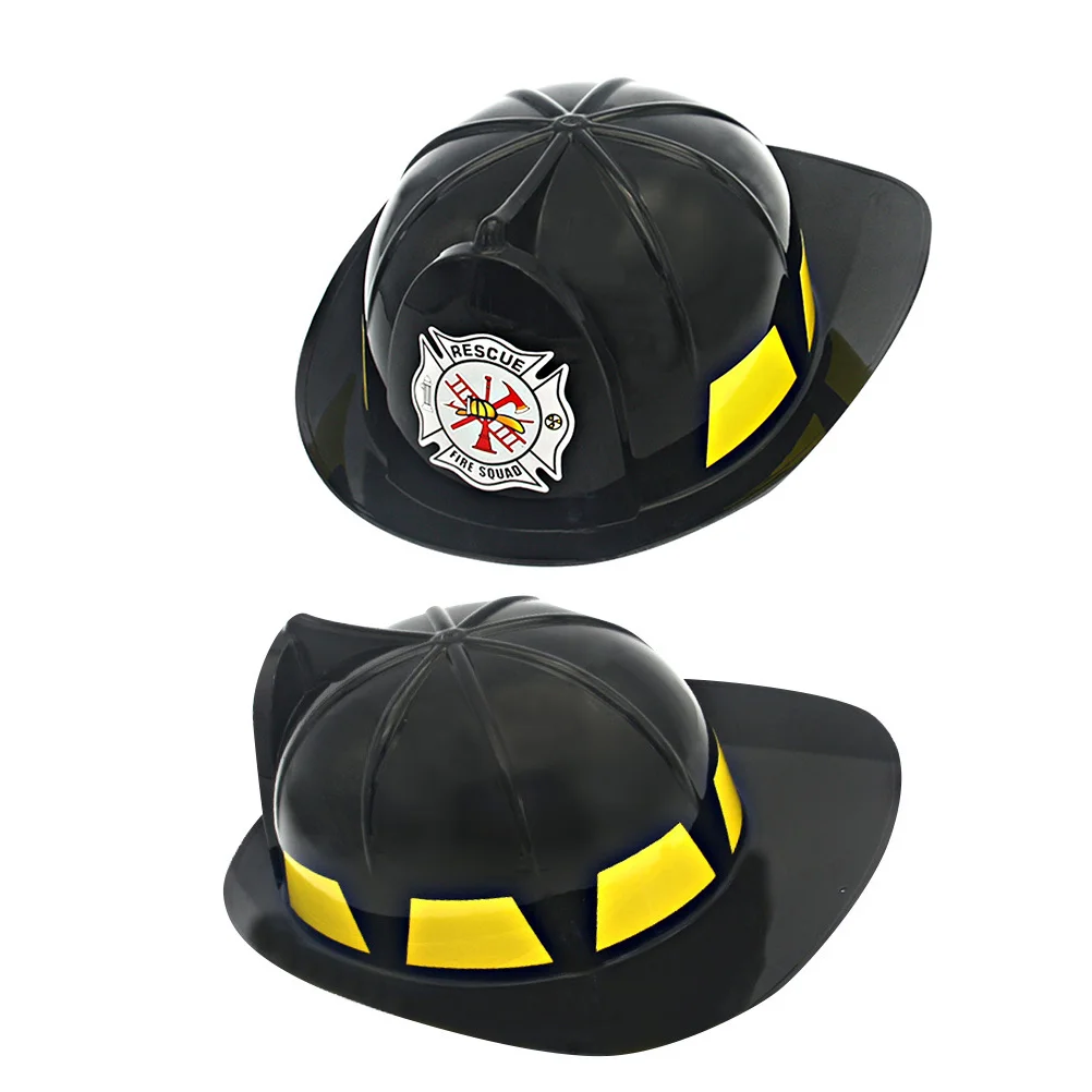 

2 Pcs Child Safety Hard Hats Kids Decorative Firefighter Cosplay Gift Plastic Household Supply Funny Toy