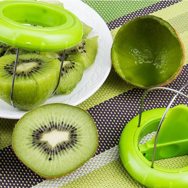 Buy Hot Sale Fast Fruit Kiwi Cutter Peeler Slicer Kitchen Gadgets Stainless Steel Peeling Tools for Salad on