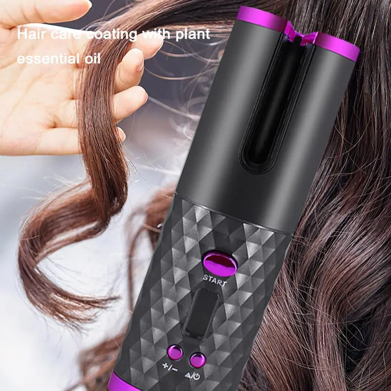 

Automatic Hair Curler Usb Rechargeable Mini Rotating Curling Stick Adjustment Automatic Lazy Electric Ceramic Anti Scalding