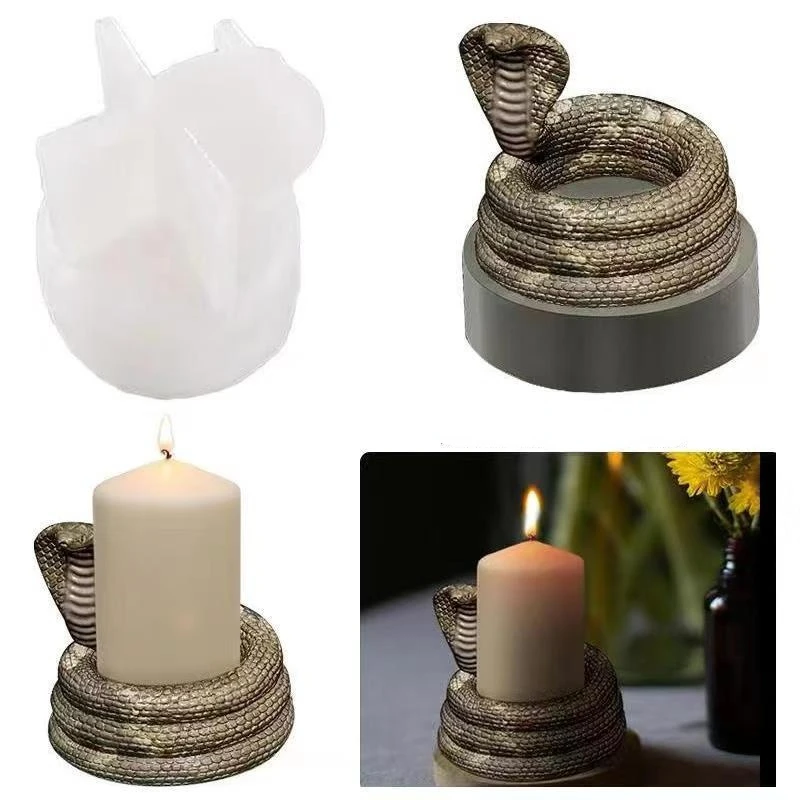 

DIY Cobra Candlestick Epoxy Resin Mold Snake Shaped Candle Holder Candle Making Jars Silicone Mould Craft Supplies Home Decor