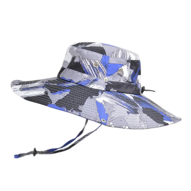 

Summer UV Protection Sun Hats For Women Men Camouflage Bucket Hat Male Wide Brim Fisherman Caps Outdoor Hiking Panama Hats