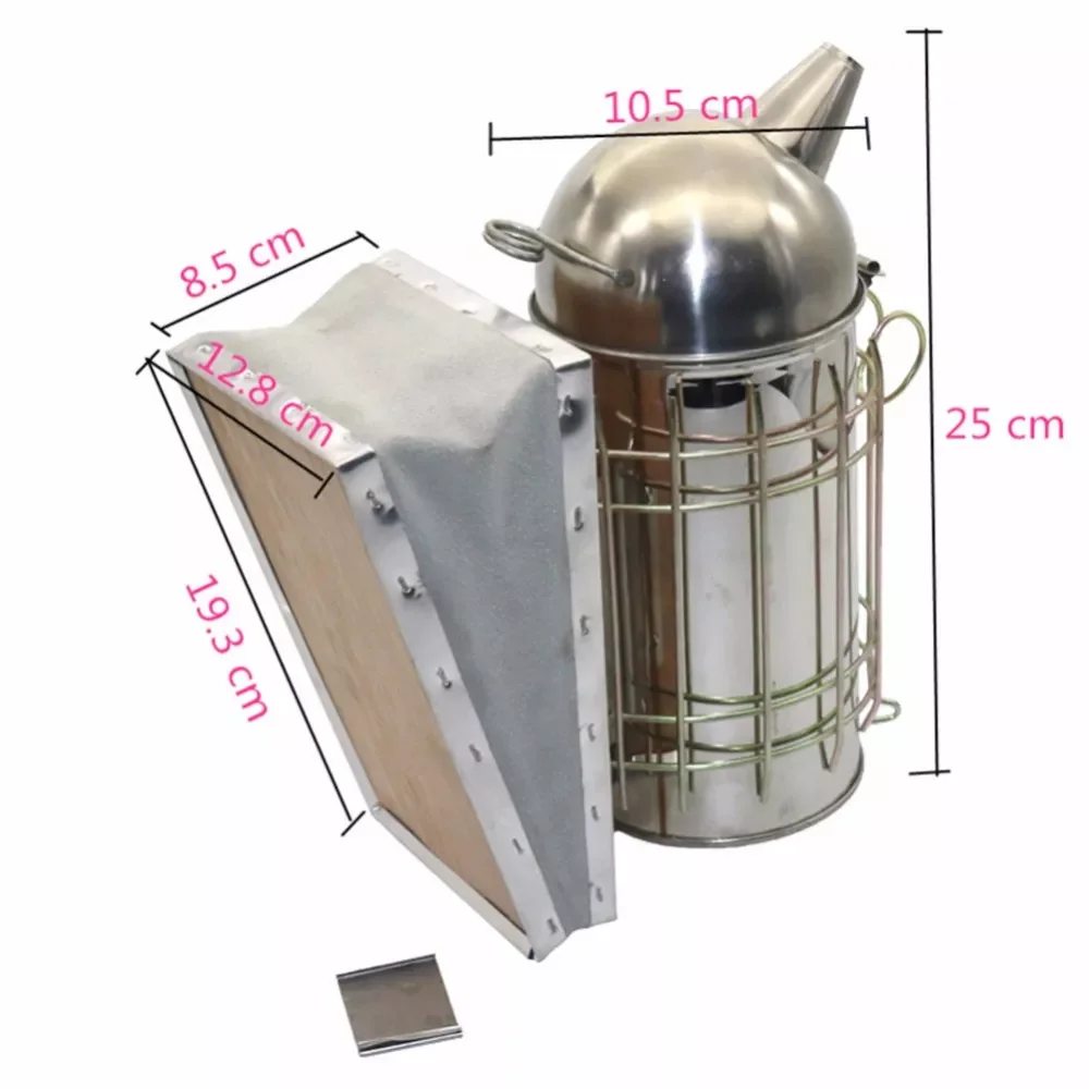 Ручной курильщик из нержавеющей стали спрей для пчелиного улья с кожаным газовым