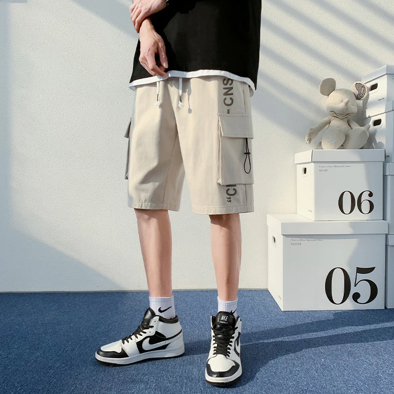 

Men Shorts Tide Brand Loose Casual Summer Five Points Sports Pants Fashion Overalls Shorts Breathable Bermuda Shorts for Men